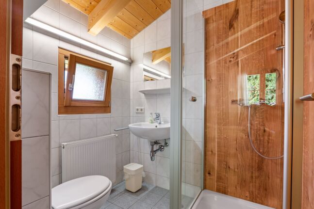 Modern bathroom inside the chalet